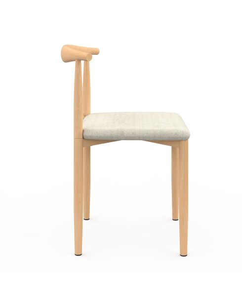 6 Chaises Adam en tissu beiges - 50x48x74 cm