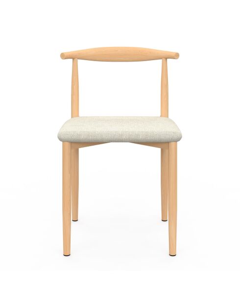 6 Chaises Adam en tissu beiges - 50x48x74 cm