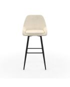 2 Tabourets de bar Olivia assise velours crèmes - 44x46x92? cm