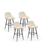 4 Tabourets de bar Olivia assise velours crèmes - 44x46x92? cm