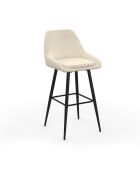 4 Tabourets de bar Olivia assise velours crèmes - 44x46x92? cm
