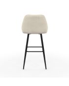 4 Tabourets de bar Olivia assise velours crèmes - 44x46x92? cm
