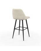 4 Tabourets de bar Olivia assise velours crèmes - 44x46x92? cm