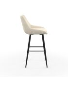 4 Tabourets de bar Olivia assise velours crèmes - 44x46x92? cm