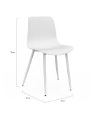 6 Chaises Nala blanches - 44x48x79 cm
