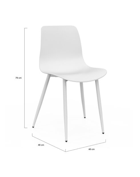 6 Chaises Nala blanches - 44x48x79 cm