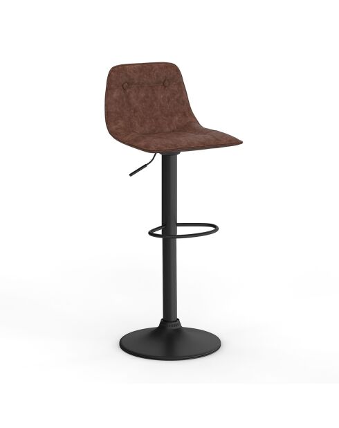 4 Tabourets de bar réglables Edison marron - 39x42x83/104 cm