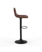 4 Tabourets de bar réglables Edison marron - 39x42x83/104 cm