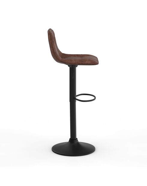 4 Tabourets de bar réglables Edison marron - 39x42x83/104 cm