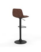 4 Tabourets de bar réglables Edison marron - 39x42x83/104 cm
