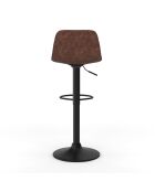 4 Tabourets de bar réglables Edison marron - 39x42x83/104 cm