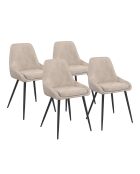 4 Chaises Olivia en velours taupe  - 47.5x54x79 cm