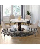 4 Chaises Olivia en velours taupe  - 47.5x54x79 cm