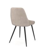 6 Chaises Olivia en velours taupe - 47.5x54x79 cm