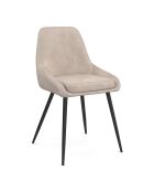 6 Chaises Olivia en velours taupe - 47.5x54x79 cm