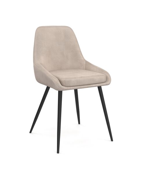 6 Chaises Olivia en velours taupe - 47.5x54x79 cm