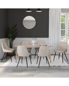 6 Chaises Olivia en velours taupe - 47.5x54x79 cm