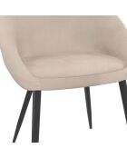 4 Chaises Dory en velours taupe - 54x52x77 cm
