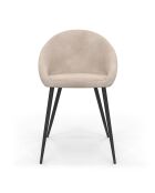 4 Chaises Dory en velours taupe - 54x52x77 cm