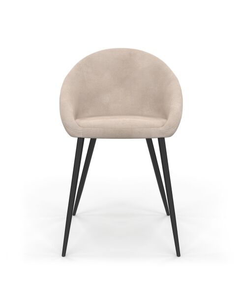 4 Chaises Dory en velours taupe - 54x52x77 cm