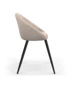 4 Chaises Dory en velours taupe - 54x52x77 cm