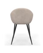 4 Chaises Dory en velours taupe - 54x52x77 cm