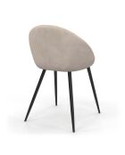 4 Chaises Dory en velours taupe - 54x52x77 cm