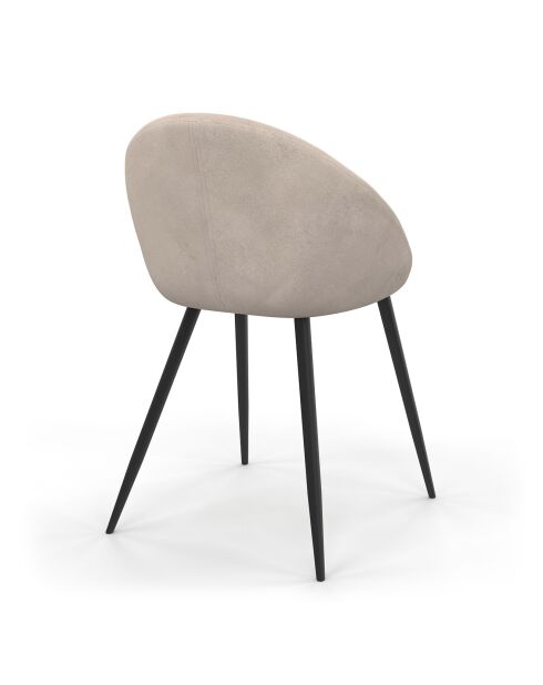 4 Chaises Dory en velours taupe - 54x52x77 cm