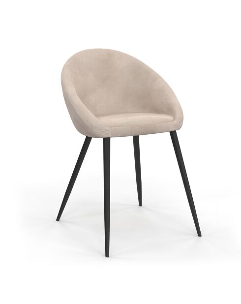 4 Chaises Dory en velours taupe - 54x52x77 cm