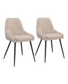 2 Chaises Olivia en velours taupe  - 47.5x54x79 cm