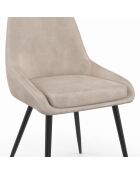 2 Chaises Olivia en velours taupe  - 47.5x54x79 cm