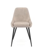 2 Chaises Olivia en velours taupe  - 47.5x54x79 cm