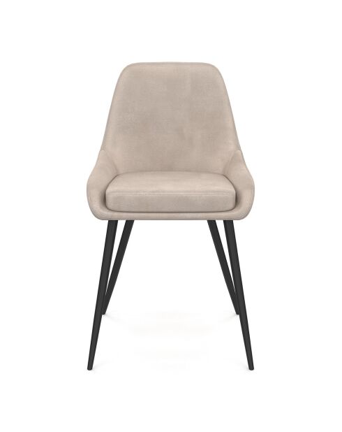 2 Chaises Olivia en velours taupe  - 47.5x54x79 cm