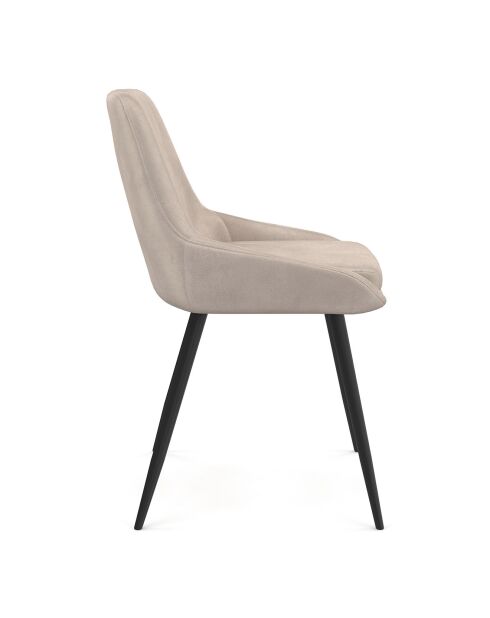 2 Chaises Olivia en velours taupe  - 47.5x54x79 cm