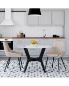 2 Chaises Olivia en velours taupe  - 47.5x54x79 cm