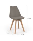 2 Chaises Nordia assise taupe - 46x51x79.5 cm