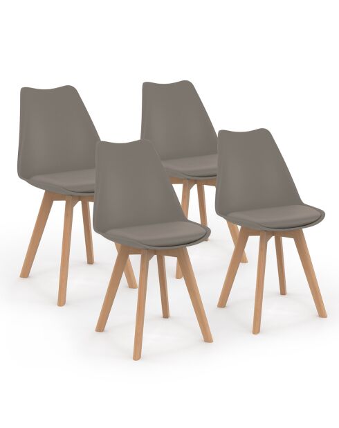 4 Chaises Nordia taupe - 46x51x79.5 cm