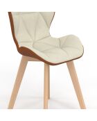 2 Chaises Gladys en tissu beige/camel - 46x50x79 cm