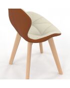 2 Chaises Gladys en tissu beige/camel - 46x50x79 cm