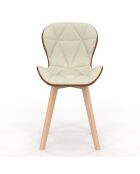 2 Chaises Gladys en tissu beige/camel - 46x50x79 cm