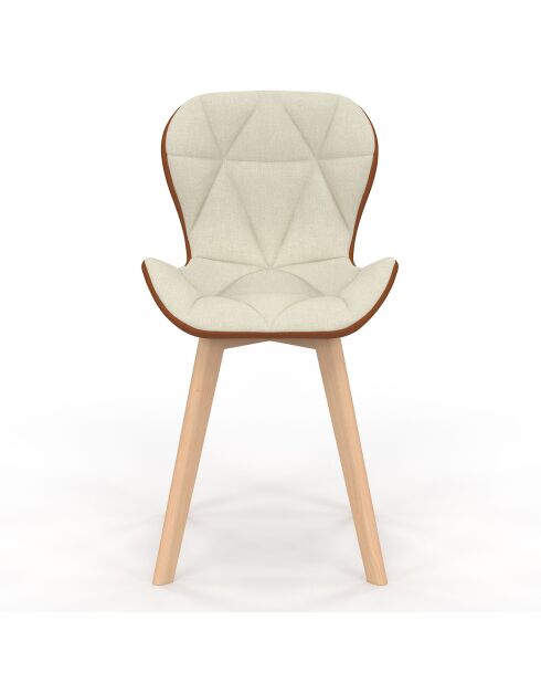2 Chaises Gladys en tissu beige/camel - 46x50x79 cm