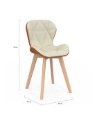 2 Chaises Gladys en tissu beige/camel - 46x50x79 cm