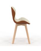 2 Chaises Gladys en tissu beige/camel - 46x50x79 cm