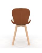 2 Chaises Gladys en tissu beige/camel - 46x50x79 cm