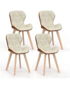 4 Chaises Gladys en tissu beige/camel - 46x50x79 cm