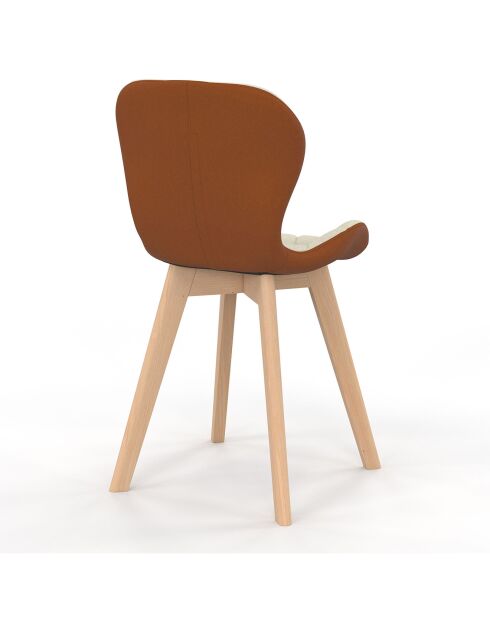 4 Chaises Gladys en tissu beige/camel - 46x50x79 cm