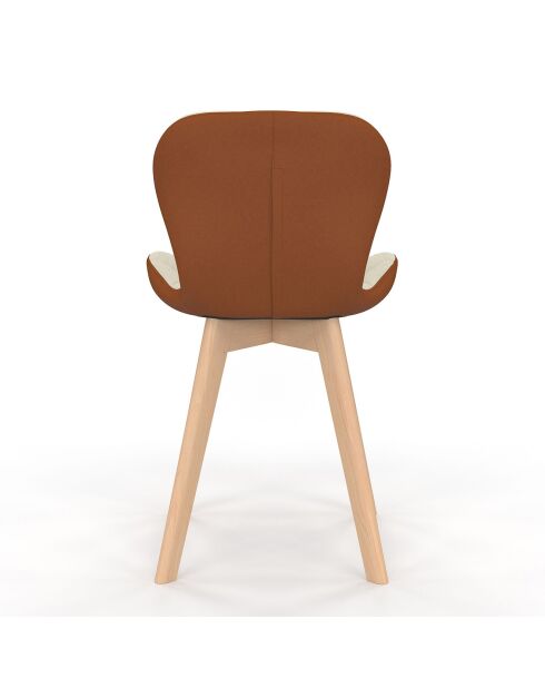 4 Chaises Gladys en tissu beige/camel - 46x50x79 cm