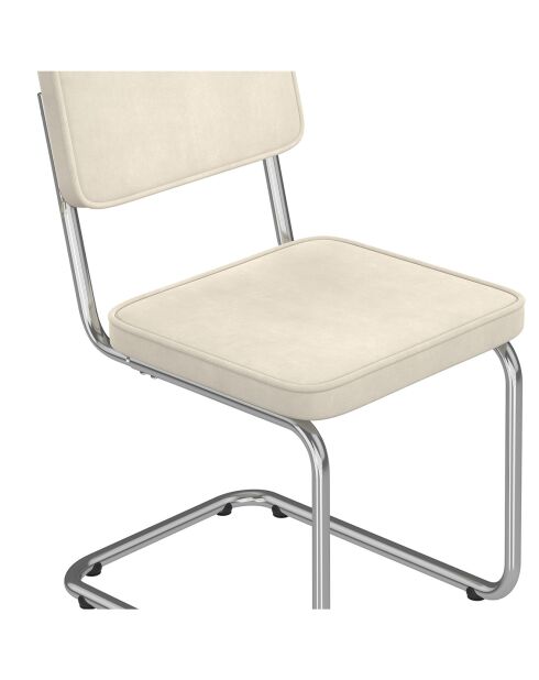 4 Chaises Naya en velours crèmes - 44x52x79 cm