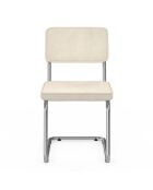 4 Chaises Naya en velours crèmes - 44x52x79 cm