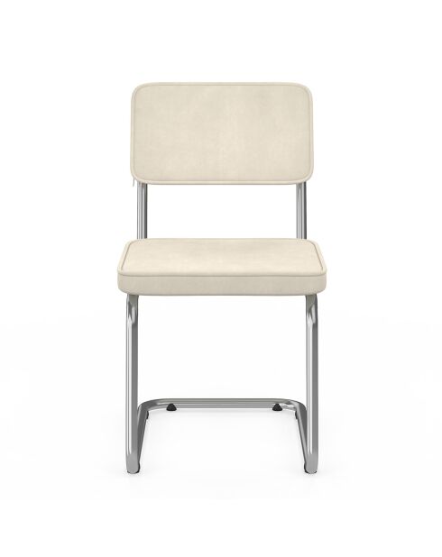 4 Chaises Naya en velours crèmes - 44x52x79 cm